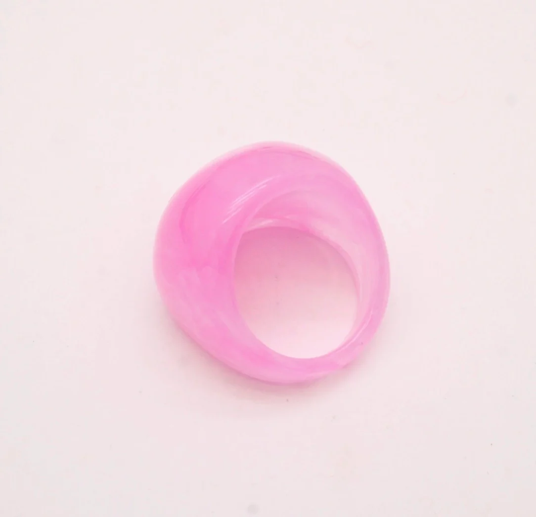 Bright Pink Resin Ring - Image 3