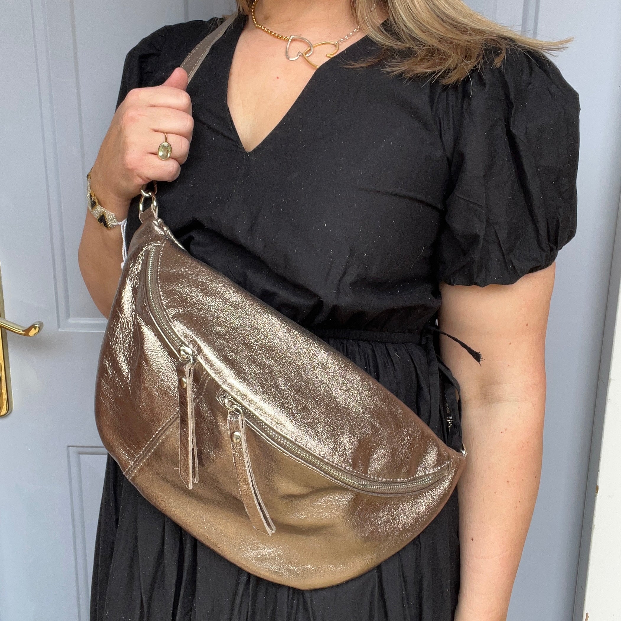 Preorder for dispatch w/c 5/4 - Bronze Large Crossbody Bum Bag