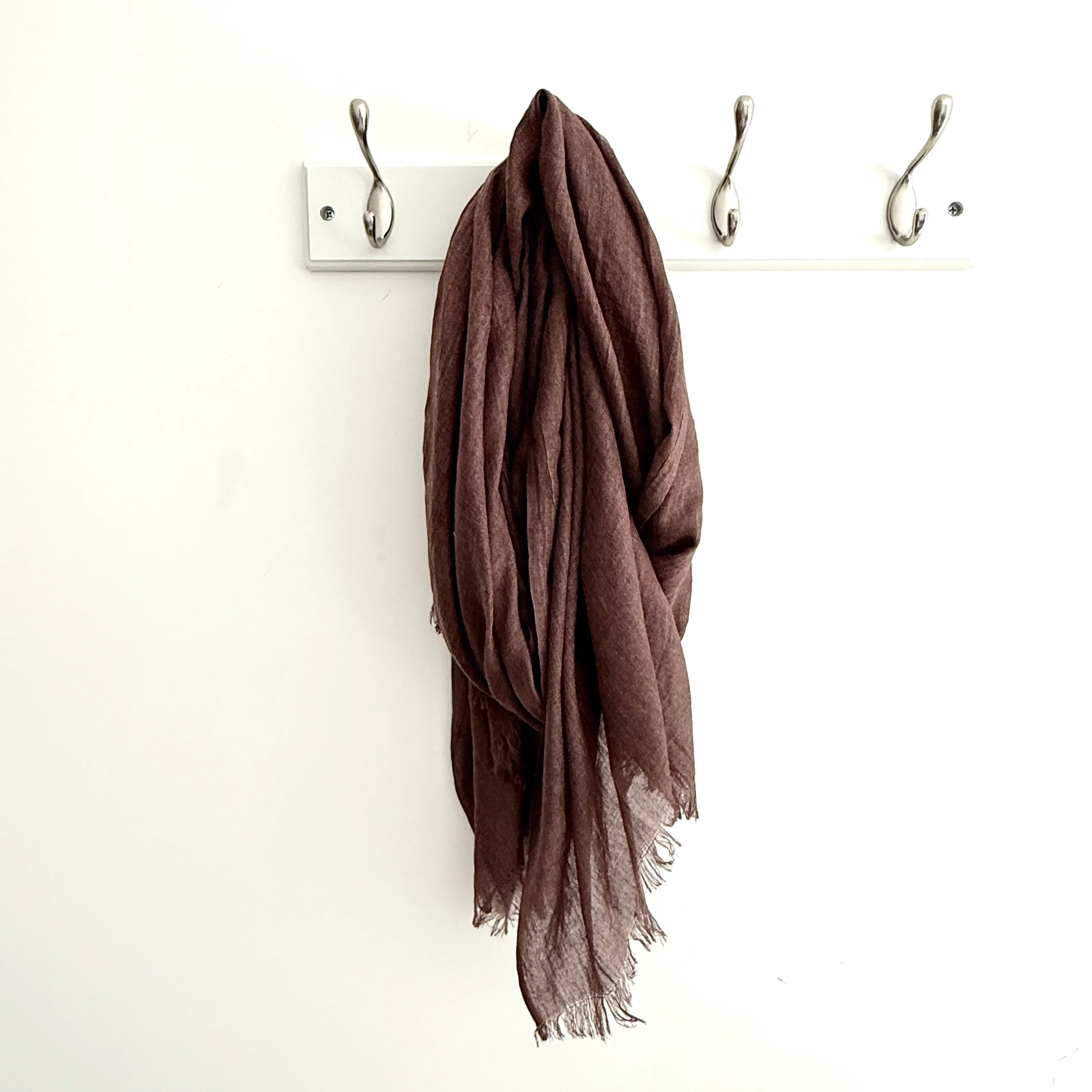 Chocolate Plain Lightweight Scarf - Image 3