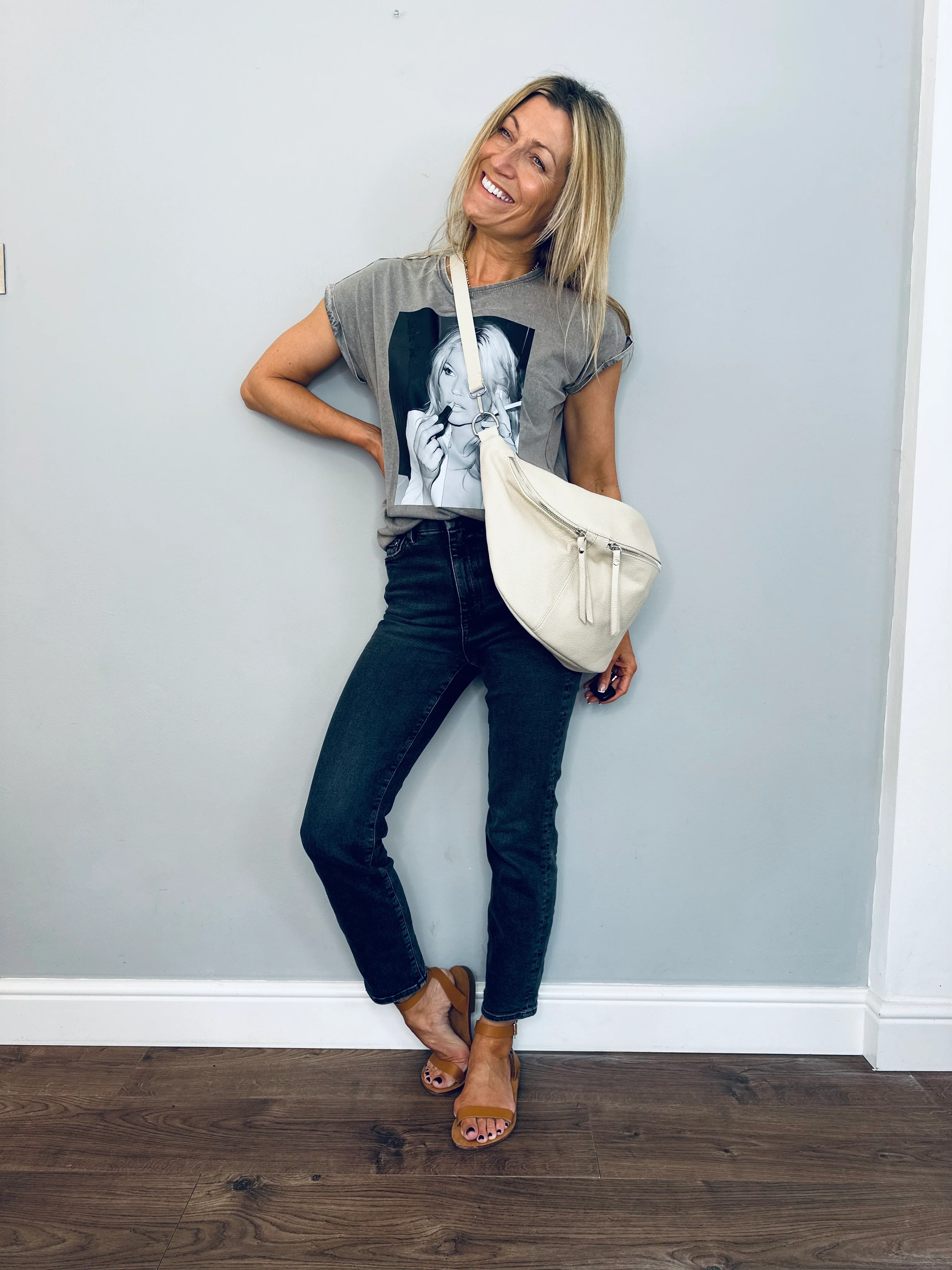 Cream XL Crossbody Bum Bag - Image 4