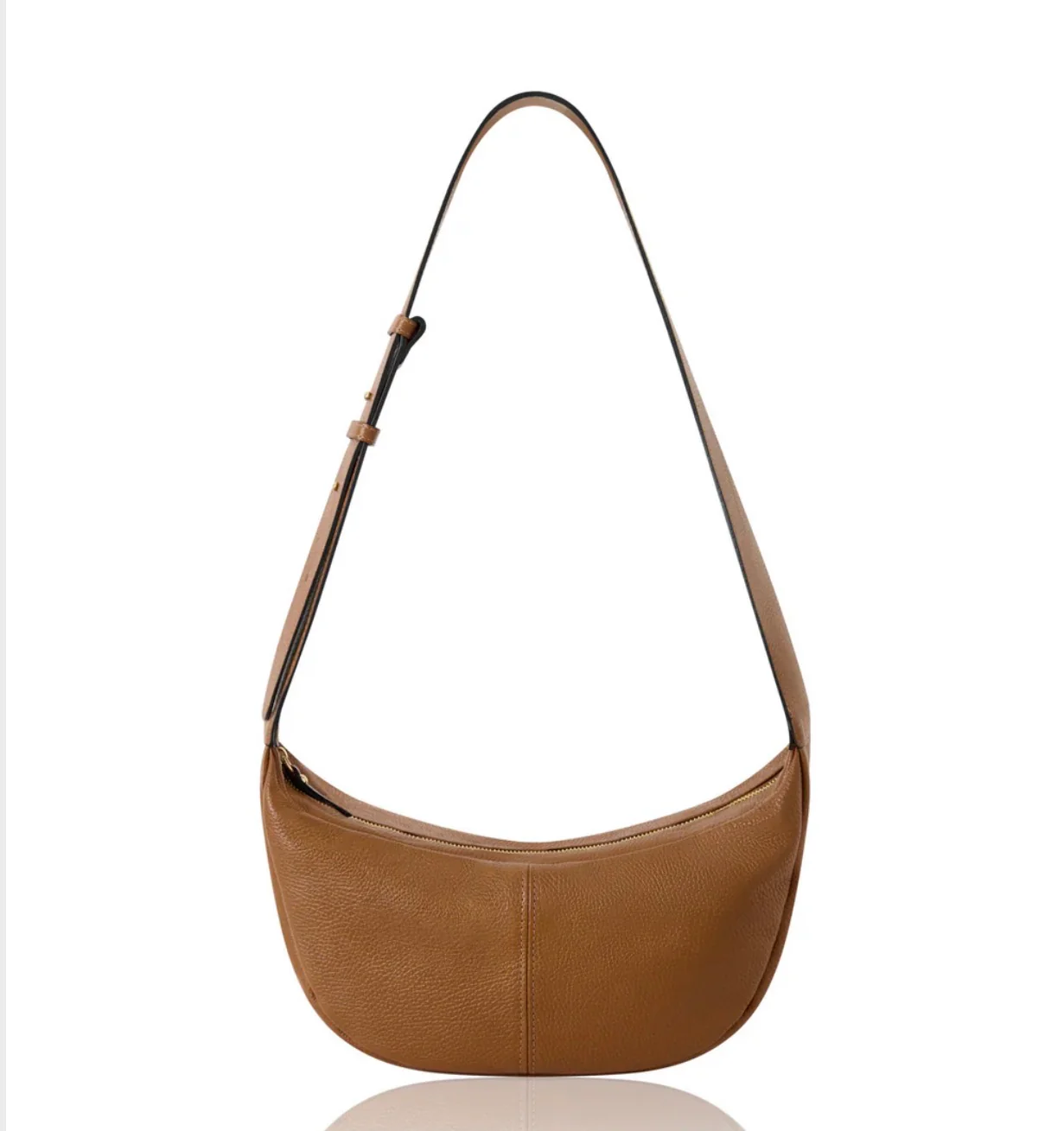 Dark Tan Crossbody Wide Strap Swing Bag - Image 4