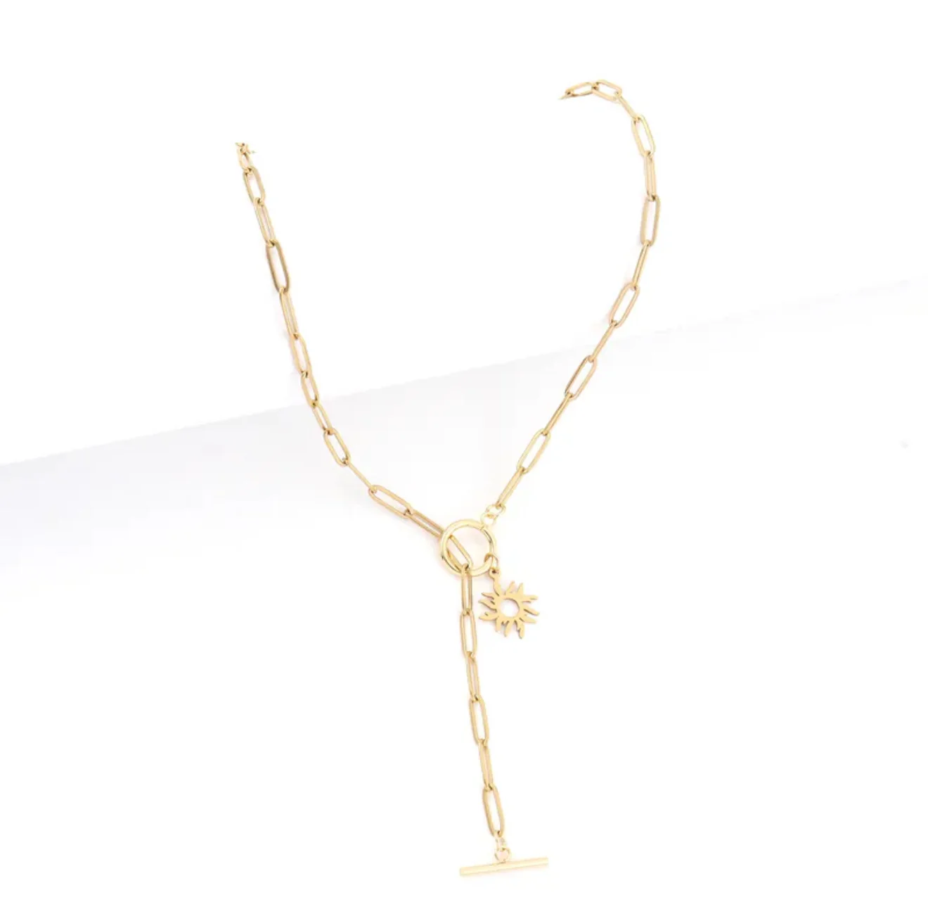 Preorder for dispatch w/c 14/7 - Gold Paperclip & Sunburst Necklace - Image 3