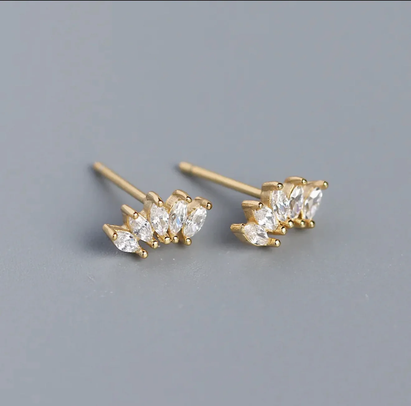 Gold Sparkle Stud Earrings