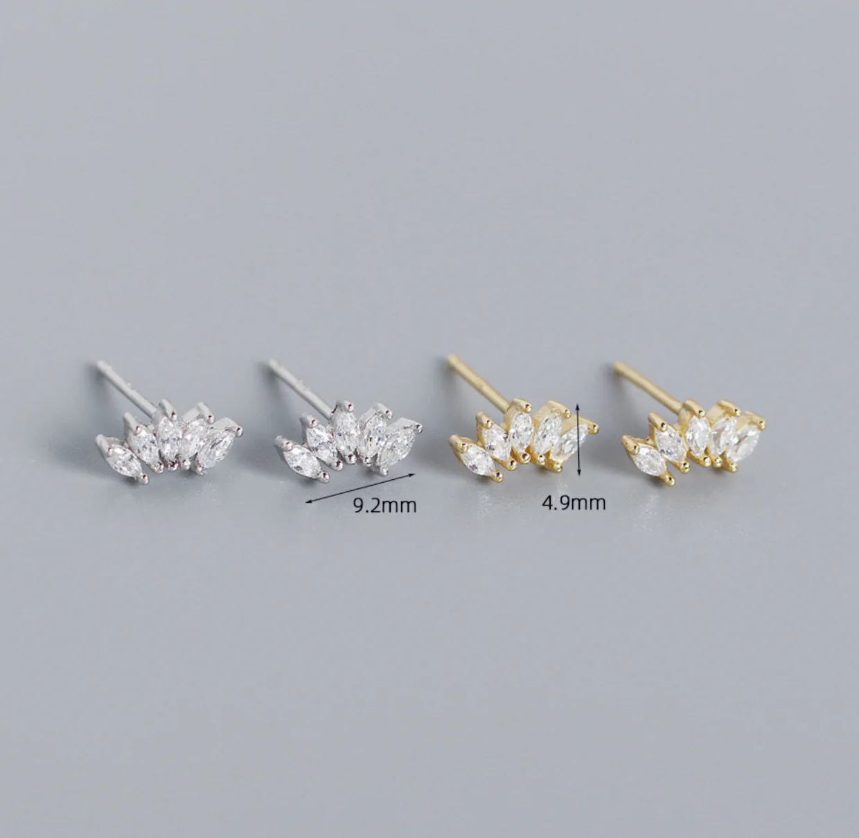 Gold Sparkle Stud Earrings - Image 2