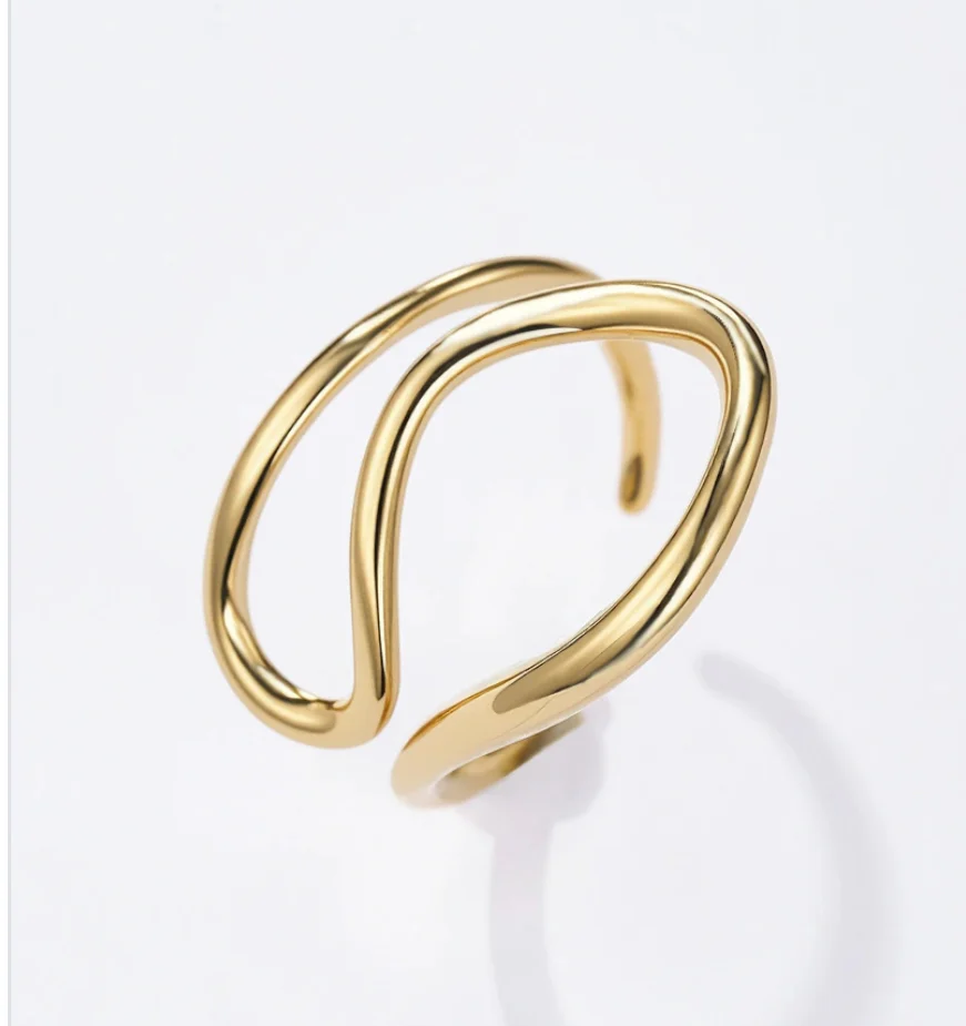 Gold Twist Design Adjustable Ring