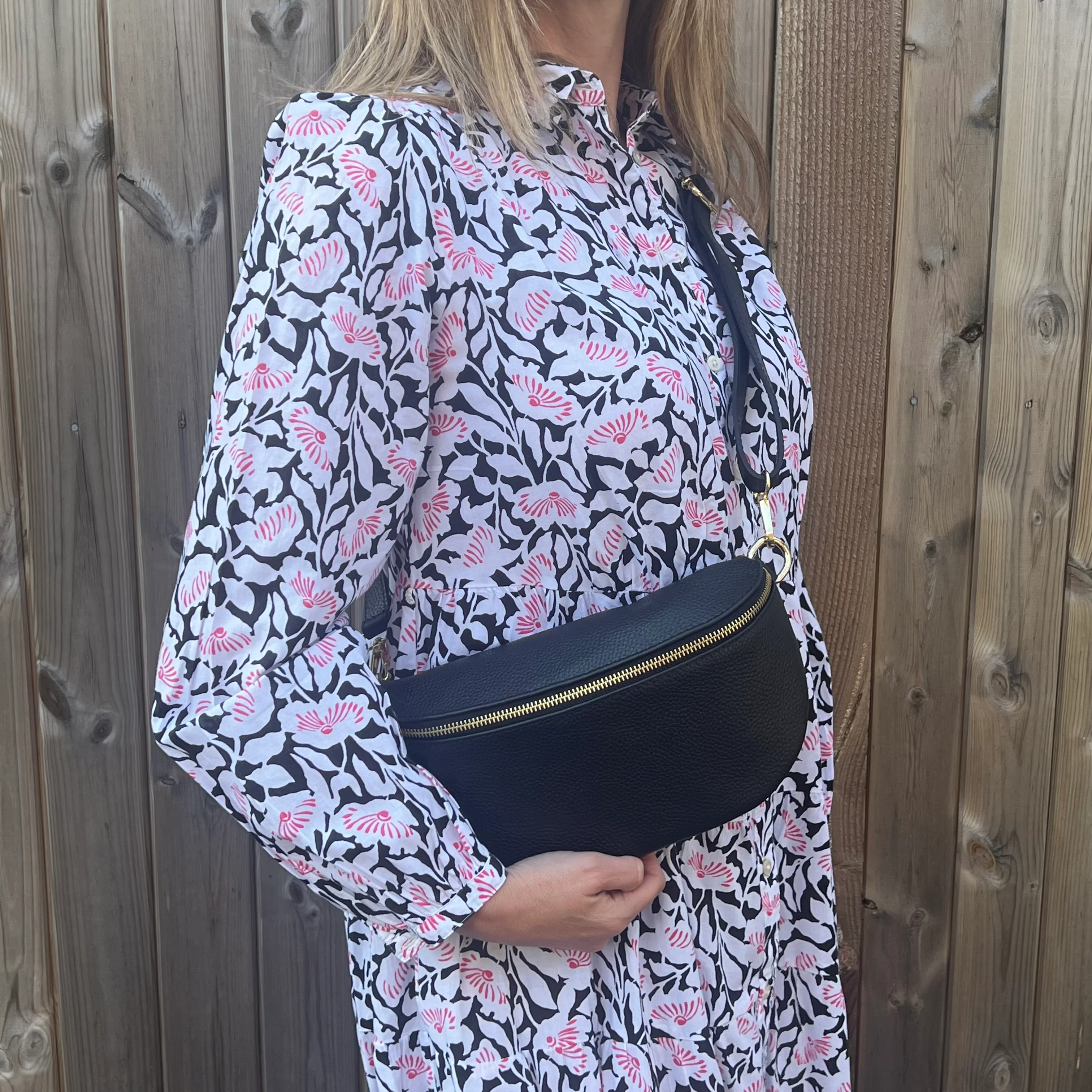 Large Black Crossbody / Waist Bag - Image 3