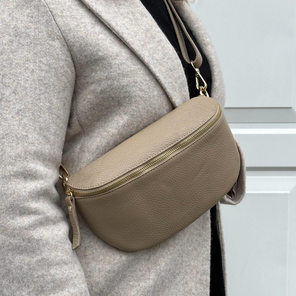 Large Light Taupe Crossbody / Waist Bag - Image 2