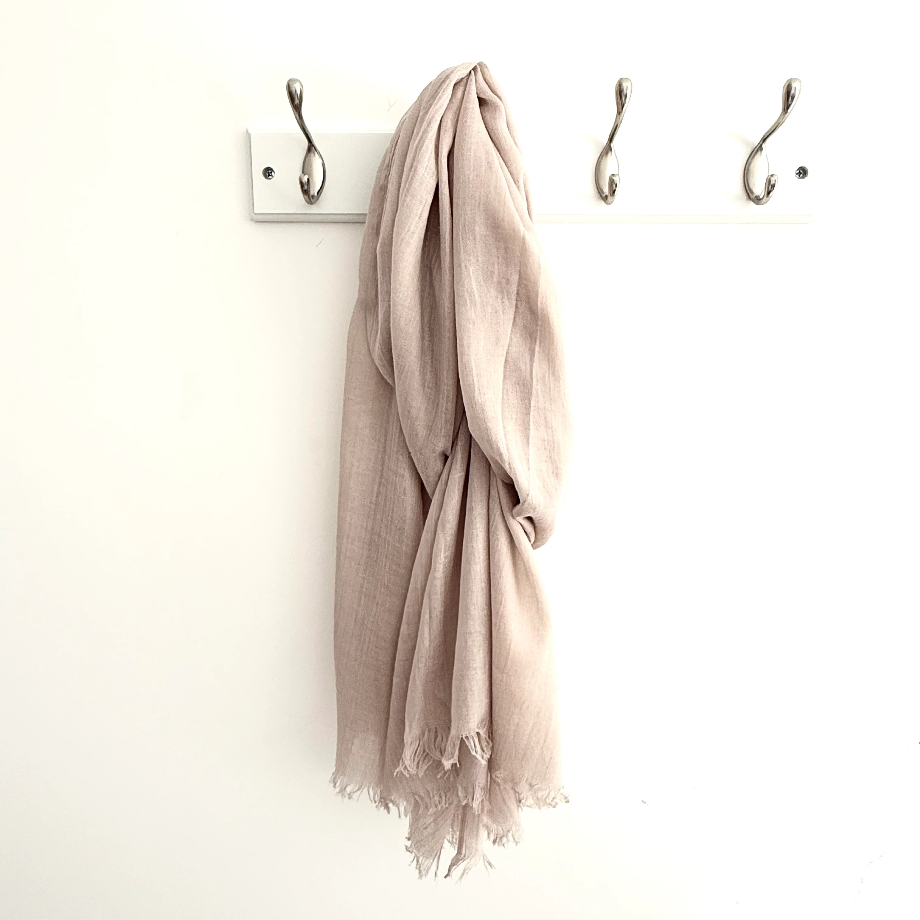 Light Taupe Plain Lightweight Scarf - Image 3