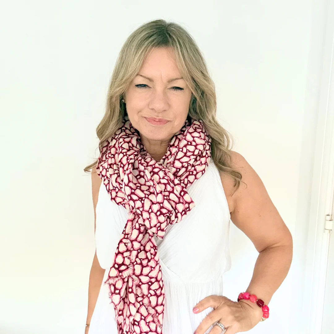 Pink & Burgundy Mix Amelia Scarf - Image 5