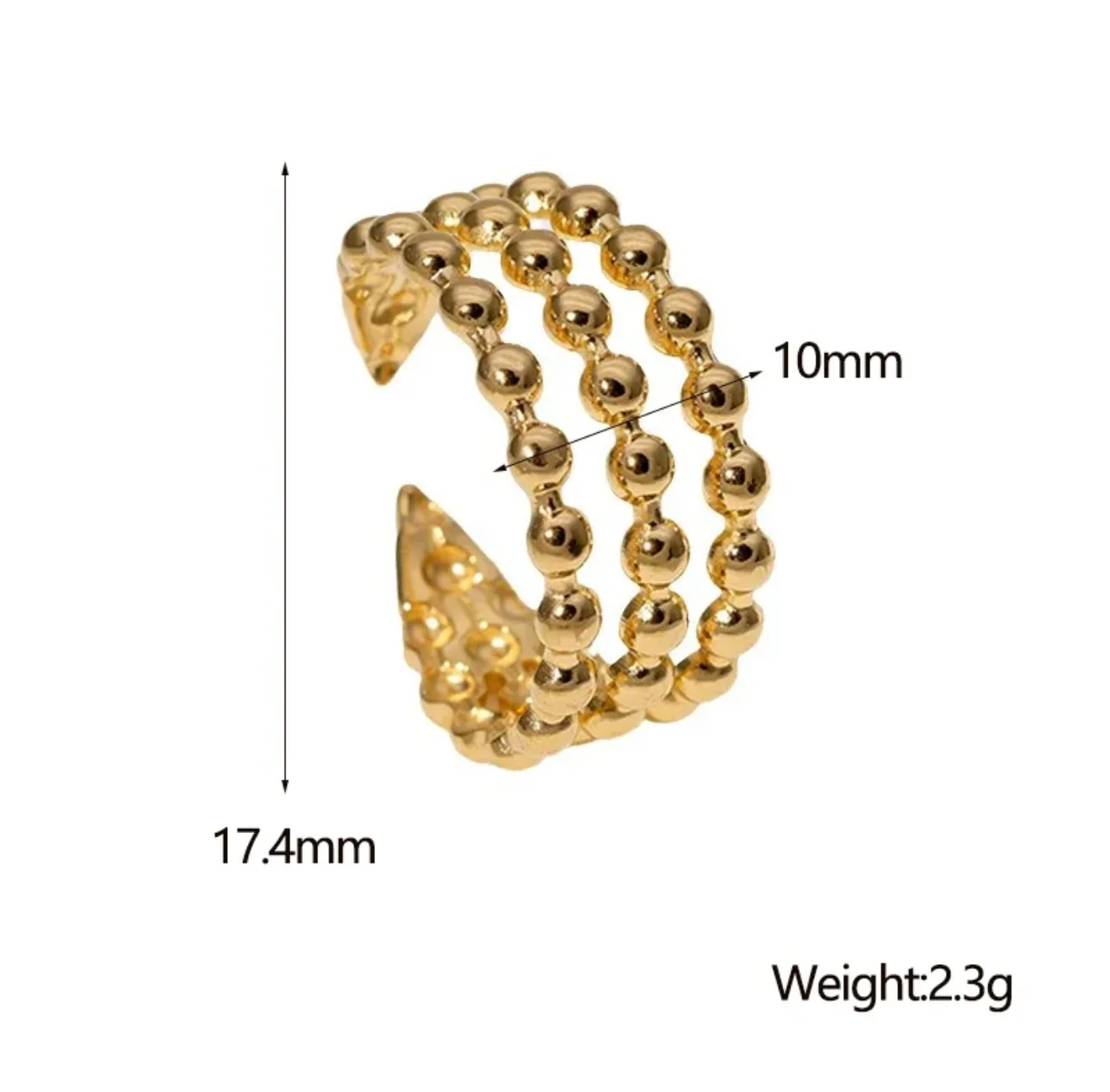 Silver Dots Adjustable Ring - Image 3