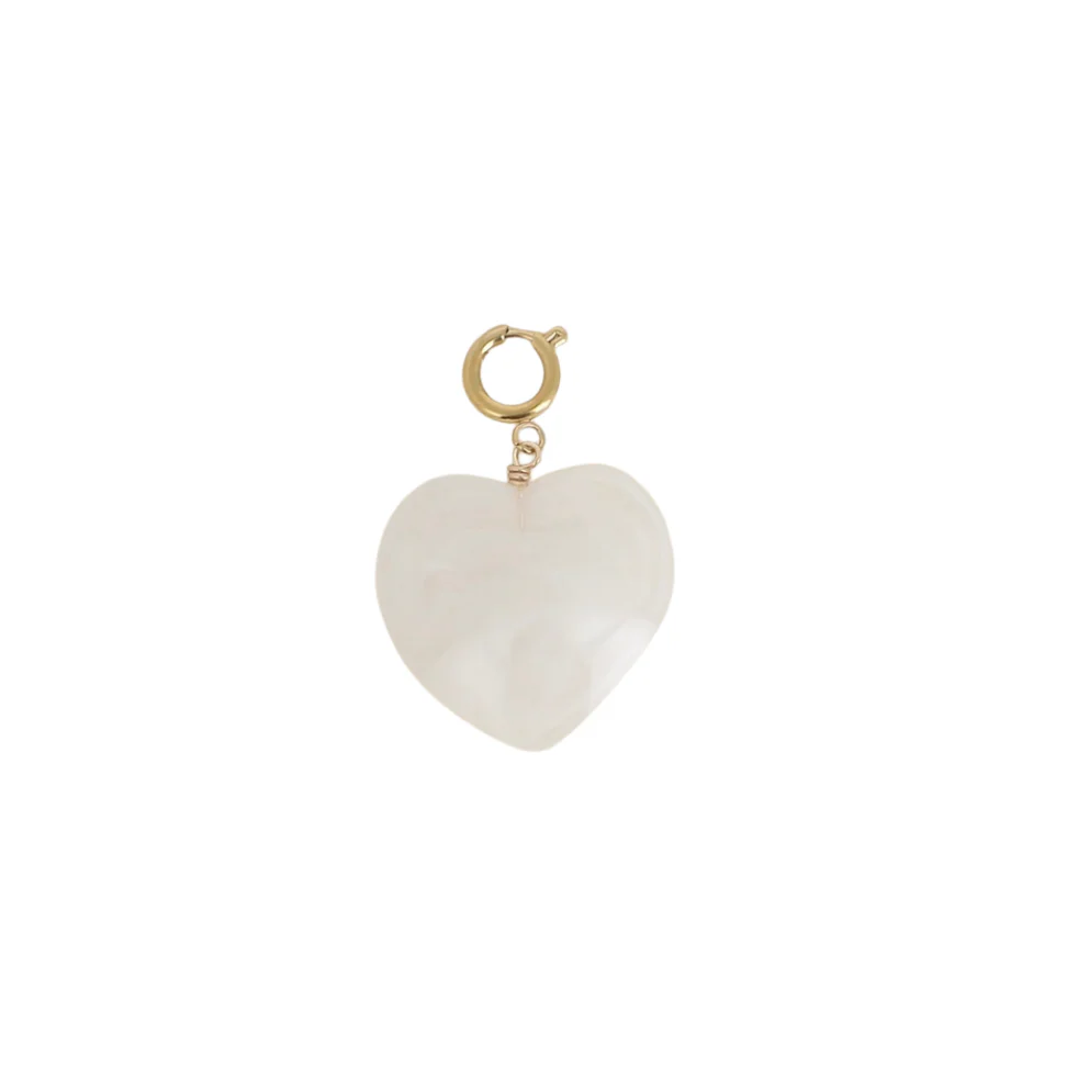 White Heart Resin Pendant